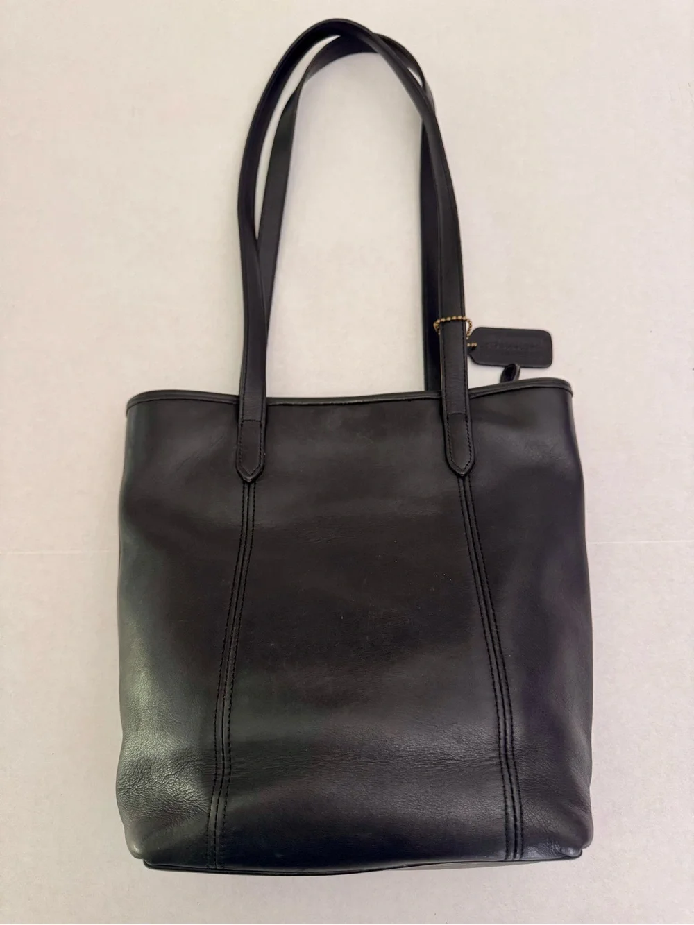 Coach Vintage 9077 Classic Lunch Tote Bag Black Leather Shoulder Bag